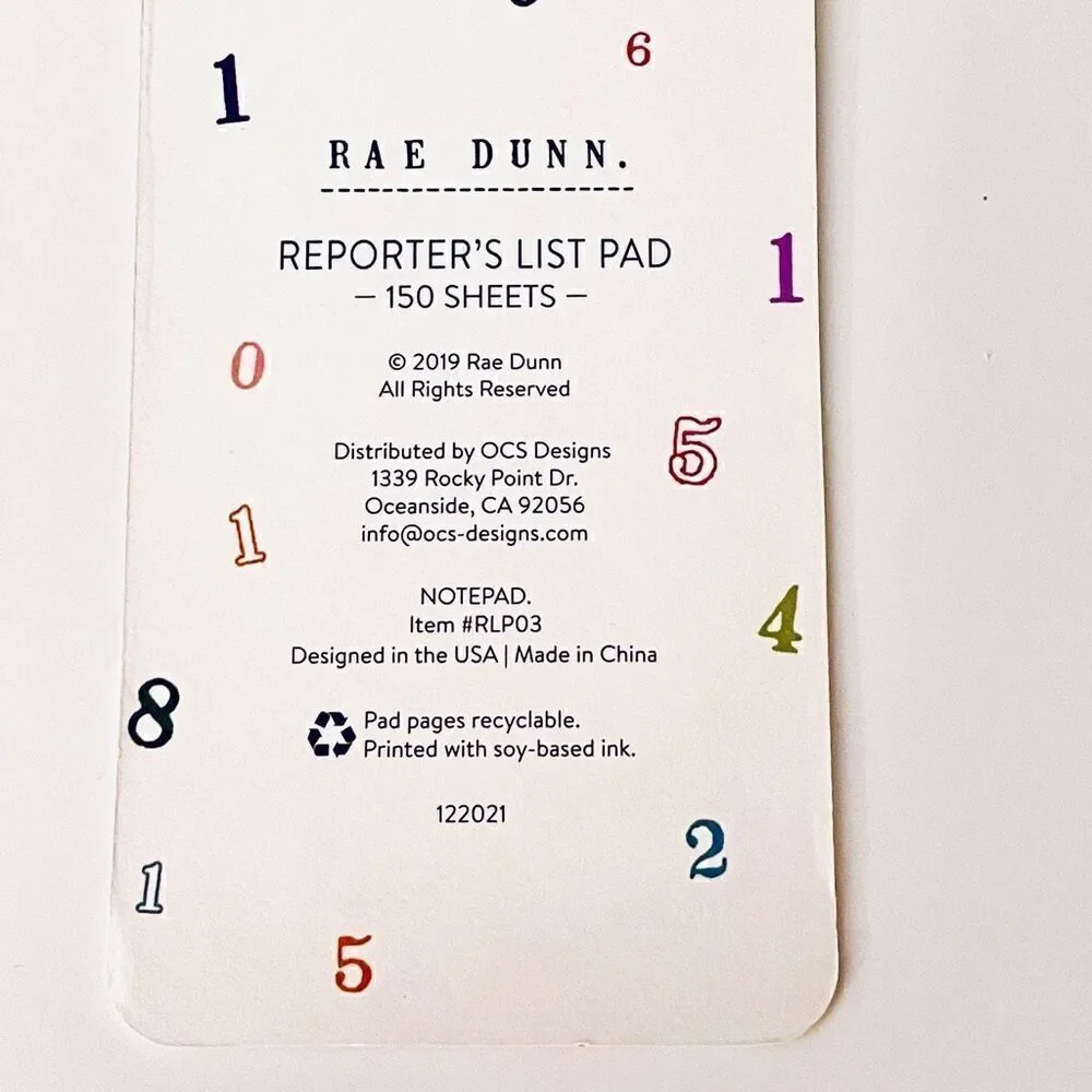 NWT Rae Dun Pink Groceries Reporter List 150 lined sheets Hardcover Notebook Pad
